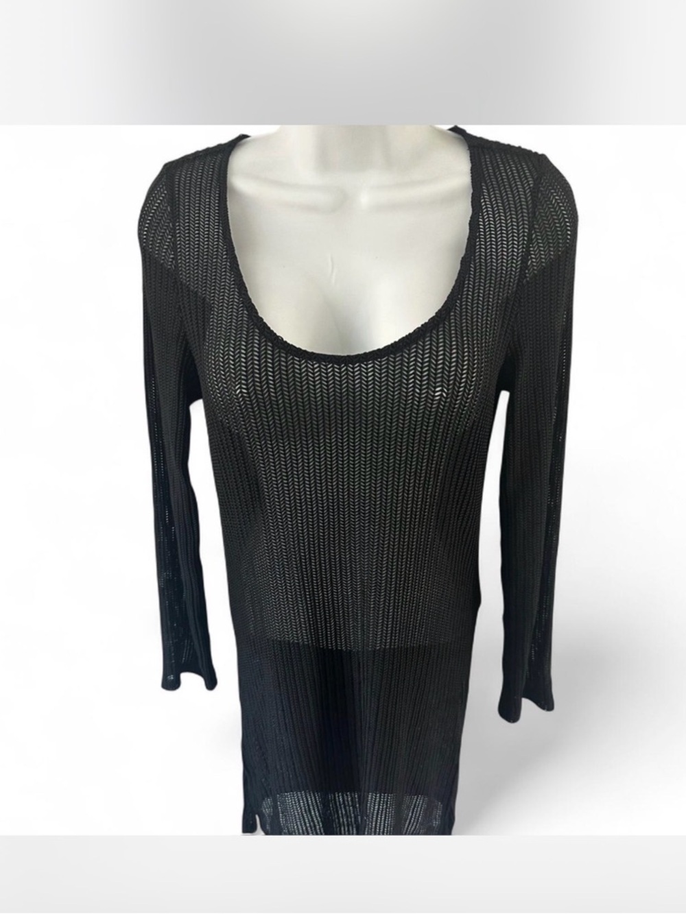 24th‎ & Ocean Black Sheer Knit Top